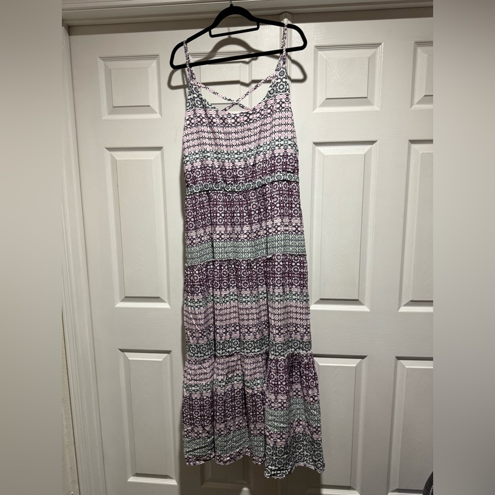 TORRID Maxi Dress Size 4 | Purple Printed with belt